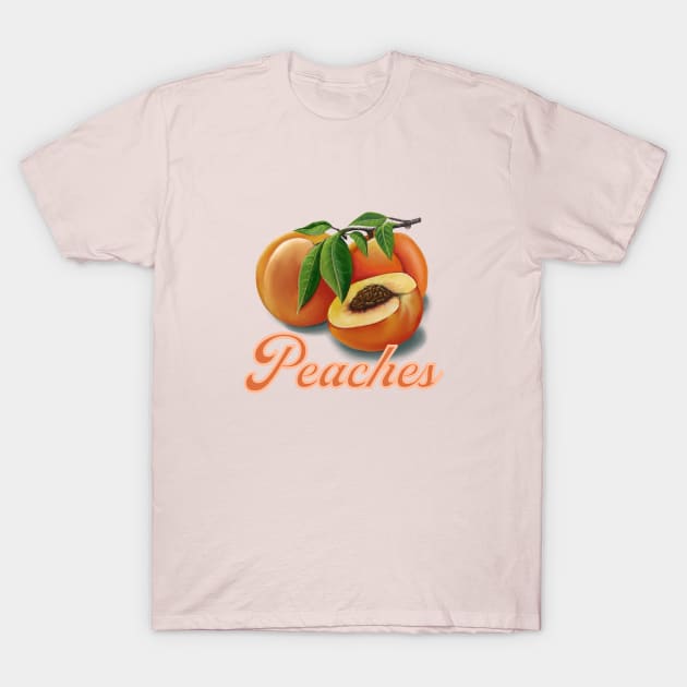 Peaches T-Shirt by JaqiW